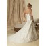 Mermaid Strapless Sweetheart Ruched Satin Lace Wedding Dress With Beaded Sash Buttons Back