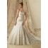 Mermaid Strapless Sweetheart Ruched Satin Lace Wedding Dress With Beaded Sash Buttons