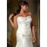 Sweetheart Corset Back Draped Silk Satin Plus Size Wedding Dress With Ruching