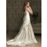 Mermaid sweetheart court train ivory silk satin plus size wedding dress with pleats and corset