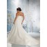 Mermaid Sweetheart Empire Waist Corset Lace Organza Plus Size Wedding Dress With Beading back