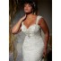 Mermaid Sweetheart Lace Beaded Crystal Plus Size Wedding Dress With Detachable Straps