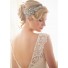 Mermiad V Neck Cap Sleeve Low Back Satin Venice Lace Wedding Dress With Crystals Belt Buttons