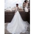 Princess Two In One Wedding Dress White Tulle Sleeves With Detachable Skirt 