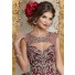 Quinceanera Dress Ball Gown Burgundy Tulle Beaded Cut Out Prom Dress