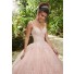 Quinceanera Dress Ball Gown Prom Dress Blush Pink Lace Flower With Straps