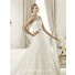 Romantic Princess A Line Strapless Vintage Tulle Lace Wedding Dress With Crystal Sash