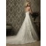 Romantic A Line Sweetheart Tulle Lace Wedding Dress With Flowers Sash Buttons