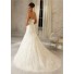 Slim A Line Princess Sweetheart Tulle Lace Crystal Wedding Dress With Straps Back