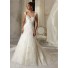 Slim A Line Princess Sweetheart Tulle Lace Crystal Wedding Dress Detachable Straps