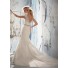 Slim A Line V Neck Cap Sleeve Tulle Lace Wedding Dress With Beading Crystals Sash