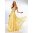 Stunning A Line Strapless Sweetheart Neckline Long Yellow Chiffon Beaded Prom Dress