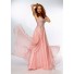 Stunning A Line Strapless Sweetheart Neckline Long Pink Chiffon Beaded Prom Dress
