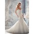 Stunning Fit And Flare Mermaid Sweetheart Lace Beaded Wedding Dress With Buttons