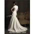 Trumpet/ Mermaid high neck short sleeves taffeta wedding dress 