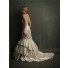 Unusual Strapless Champagne Satin Two In One Wedding Dress With Removable Skirt Back