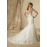 Mermaid Bateau Illusion Neckline Low Back Lace Beaded Wedding Dress With Pearls